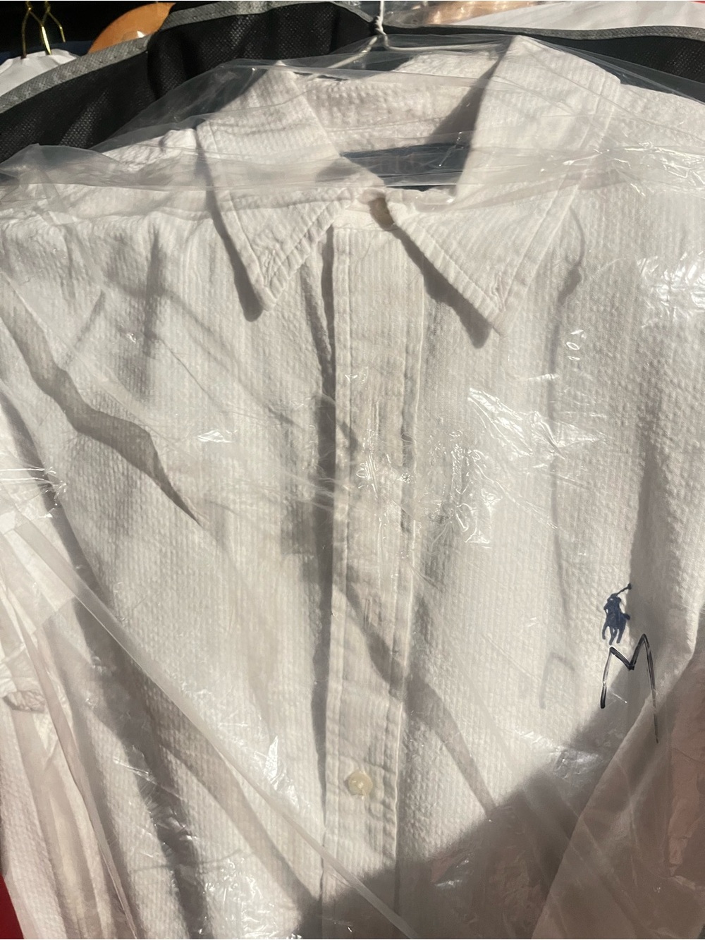 Polo by Ralph Lauren White Shirt with Navy Pony Embroidery size small
